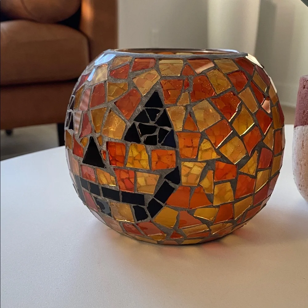 Mosaic Pumpkin Candle Holder from Pier 1 Halloween decor